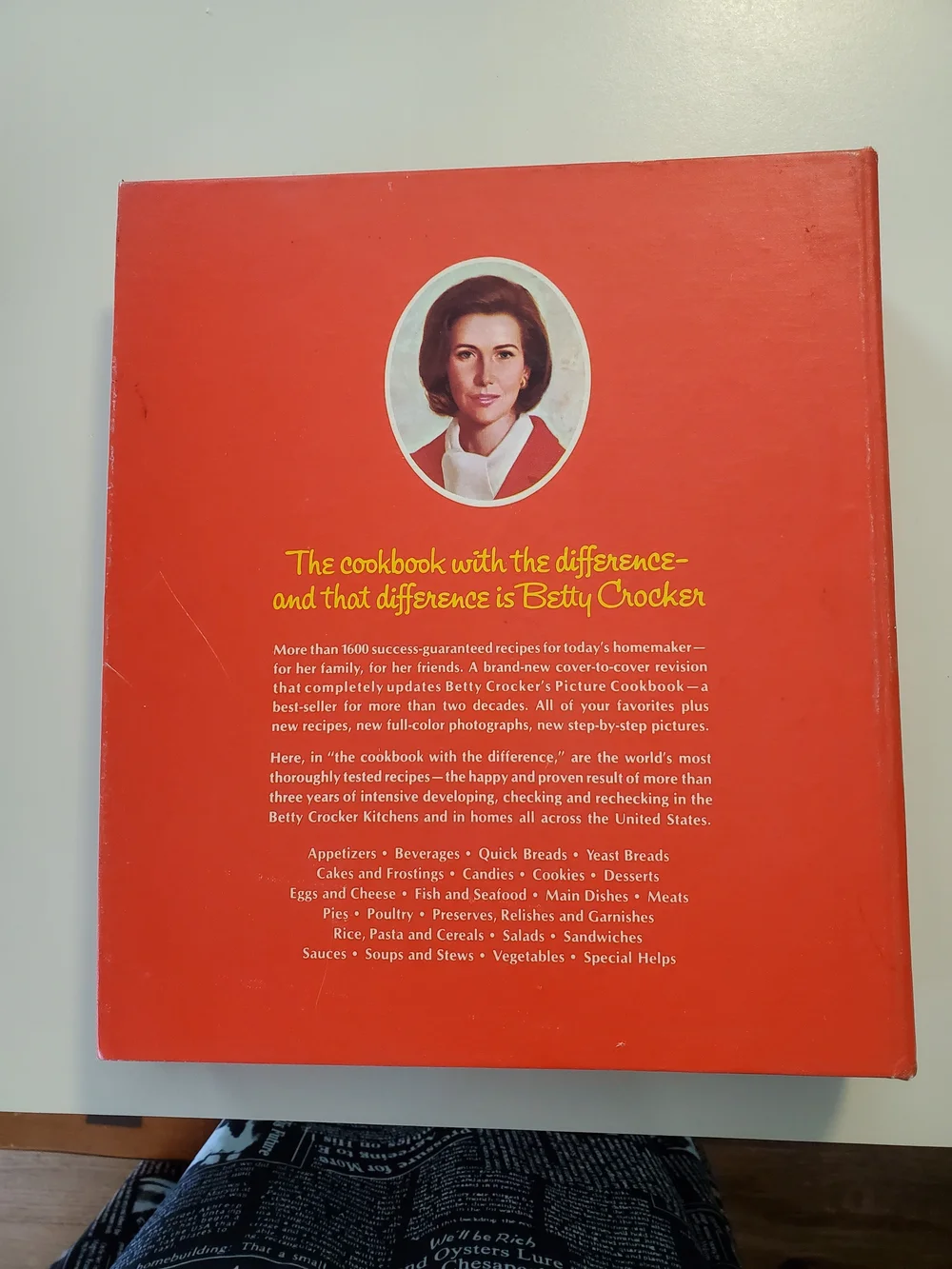 Betty Crocker Red & Yellow Vintage Recipe Hardcover Cookbook, Year 1972